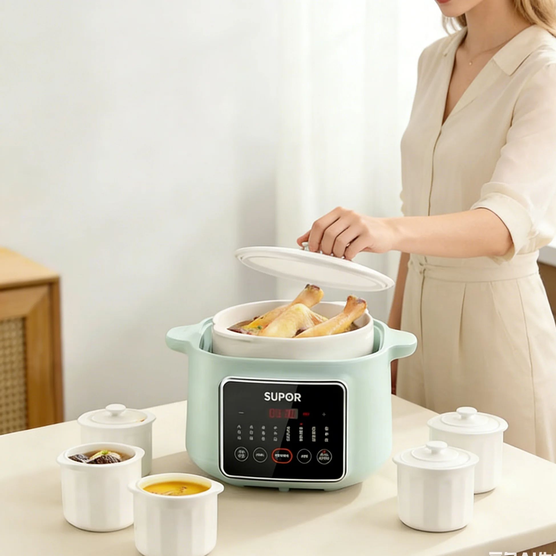 Baby Food Home - SUPOR – mijoteuse multifonctionnelle en céramique,