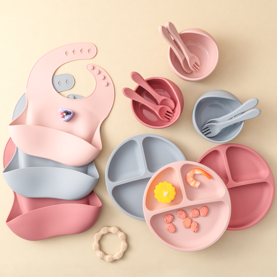 Baby Food Table - Ensemble d'alimentation en Silicone pour bébé,