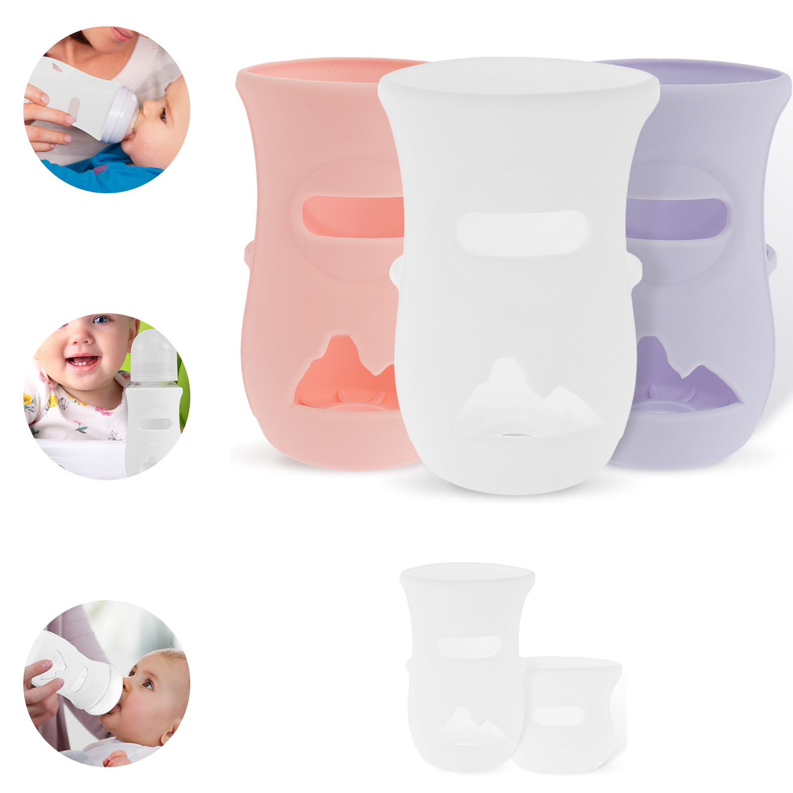 Baby Food Glass - Manchons en Silicone couvercle de biberon