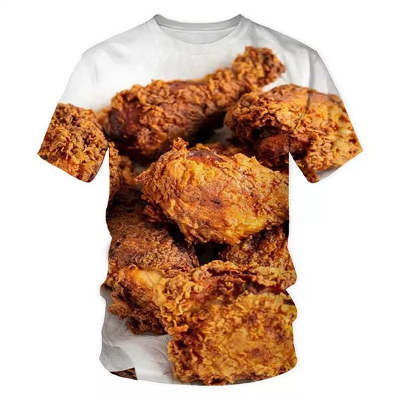 Baby Food With Chicken - T-shirt graphique de pâtes frites jetables